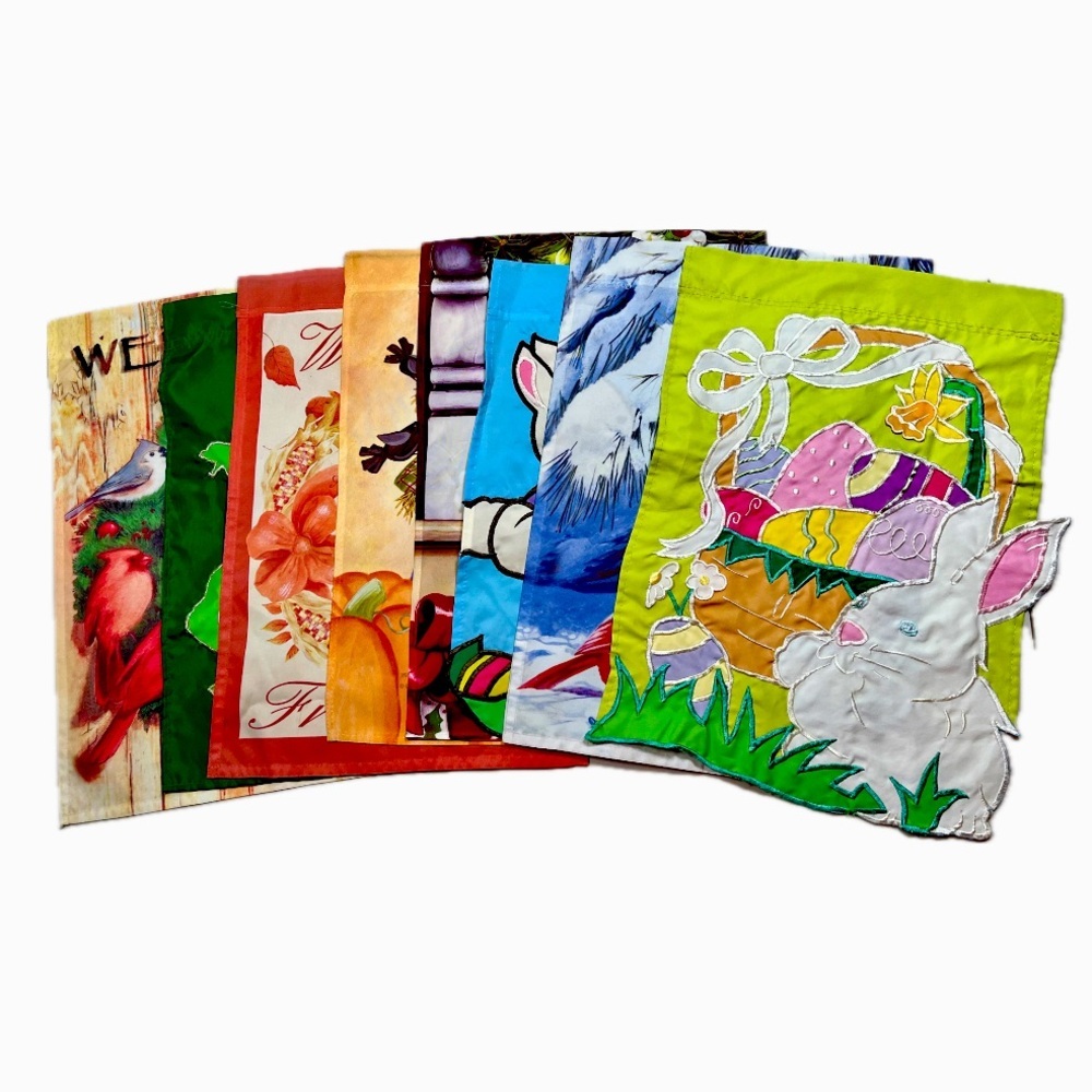 Colorful Seasonal Garden Flags sold singularly